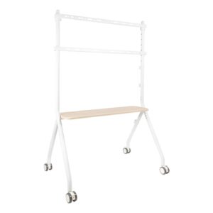 iLOVE Soporte de Suelo con Ruedas para Pantalla 49"-80", Blanco y Haya