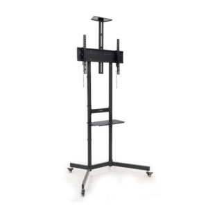 Soporte de suelo con ruedas para pantallas de entre 37 y 70 pulgadas en acero color negro