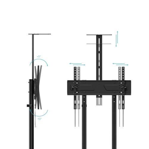 SOPORTE SUELO RUEDAS "NEFERTITI", 37-70", NEGRO - Imagen 2