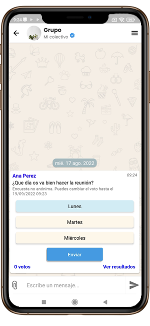 Pantalla de una encuesta en Tellfy