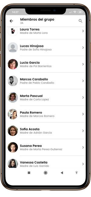 Pantalla de como la app Tellfy gestiona la privacidad