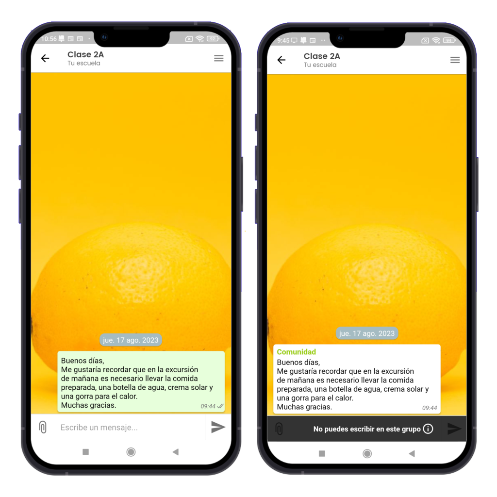 Pantallas de la app de comunicación Tellfy