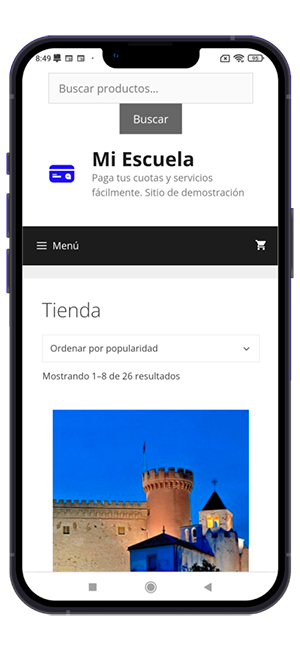 Pantalla de cobro mediante TPV en Tellfy